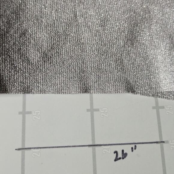 White House Black Market Tie Front Top Womens M Silver Gray Cap Sleeve Shimmer - Picture 8 of 8